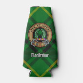 Clan MacArthur Wappen über Tartan Flaschenkühler (Vorderseite)