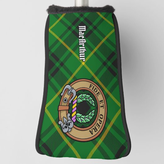 Clan MacArthur Wappen über Tartan Golf Headcover (Rotieren 90)