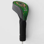 Clan MacArthur Wappen über Tartan Golf Headcover (angewinkelt)