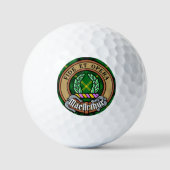 Clan MacArthur Wappen über Tartan Golfball (Vorderseite)