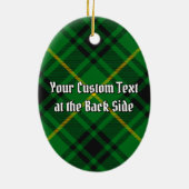 Clan MacArthur Wappen über Tartan Keramik Ornament (Hinten)