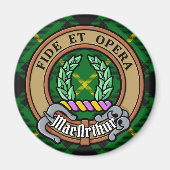 Clan MacArthur Wappen über Tartan Magnet (Vorne)