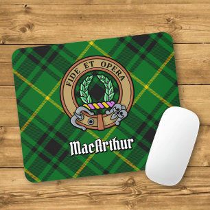 Clan MacArthur Wappen über Tartan Mousepad