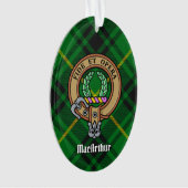 Clan MacArthur Wappen über Tartan Ornament (Vorderseite)