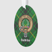Clan MacArthur Wappen über Tartan Ornament (Vorderseite)