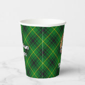 Clan MacArthur Wappen über Tartan Pappbecher (Rechts)