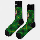 Clan MacArthur Wappen über Tartan Socken (Linkes Detail)