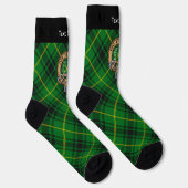 Clan MacArthur Wappen über Tartan Socken (Rechts)