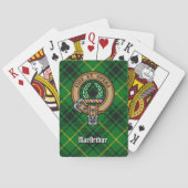 Clan MacArthur Wappen über Tartan Spielkarten (Rückseite)