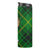 Clan MacArthur Wappen über Tartan Thermosbecher (Nach rechts gedreht)