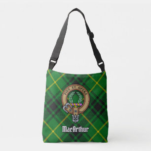 Clan MacArthur Wappen über Tartan Tragetaschen Mit Langen Trägern