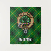 Clan MacArthur Wappen über Tartan Wandteppich (Vorderseite)