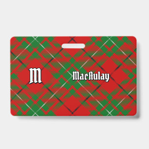 Clan MacAulay Tartan-Abzeichen Ausweis