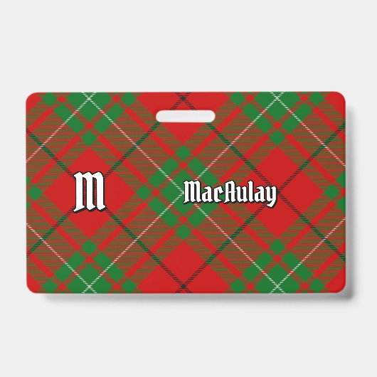 Clan MacAulay Tartan Abzeichen Ausweis (Vorderseite)