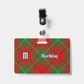 Clan MacAulay Tartan Abzeichen Ausweis (Vorderseite mit Clip)