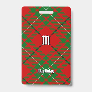 Clan MacAulay Tartan Abzeichen Ausweis
