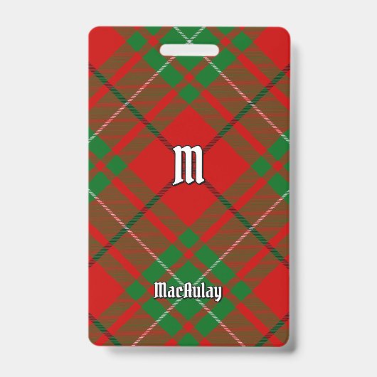 Clan MacAulay Tartan Abzeichen Ausweis (Vorderseite)
