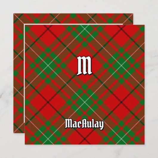 Clan MacAulay Tartan Einladung (Vorne/Hinten)