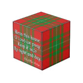 Clan MacAulay Tartan House Blessing Würfel (Vorderseite Schrägansicht)