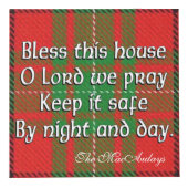 Clan MacAulay Tartan House Blessing Würfel (Vorderseite)