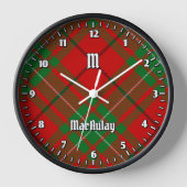 Clan MacAulay Tartan Large Clock Uhr (Vorderseite)