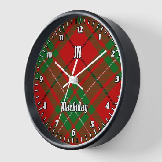 Clan MacAulay Tartan Large Clock Uhr (Winkel)