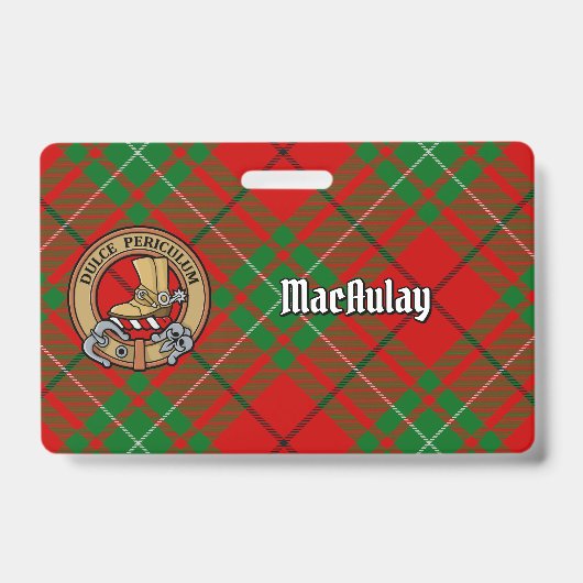 Clan MacAulay Wappen über Tartan Ausweis (Vorderseite)