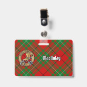 Clan MacAulay Wappen über Tartan Ausweis (Vorderseite mit Clip)