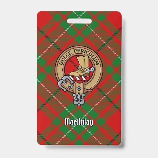 Clan MacAulay Wappen über Tartan Ausweis (Vorderseite)