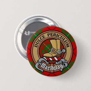 Clan MacAulay Wappen über Tartan Button