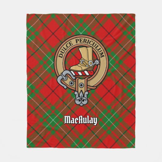 Clan MacAulay Wappen über Tartan Fleecedecke (Vorderseite)