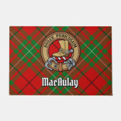 Clan MacAulay Wappen über Tartan Fußmatte (Vorderseite)