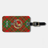 Clan MacAulay Wappen über Tartan Gepäckanhänger (Vorderseite horizontal)