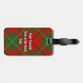 Clan MacAulay Wappen über Tartan Gepäckanhänger (Rückseite horizontal)