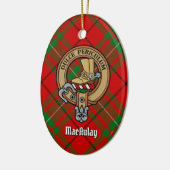Clan MacAulay Wappen über Tartan Keramik Ornament (Links)