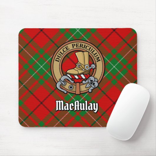 Clan MacAulay Wappen über Tartan Mousepad (Mit Mouse)