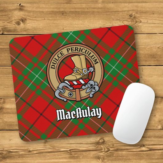 Clan MacAulay Wappen über Tartan Mousepad
