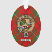 Clan MacAulay Wappen über Tartan Ornament (Vorderseite)
