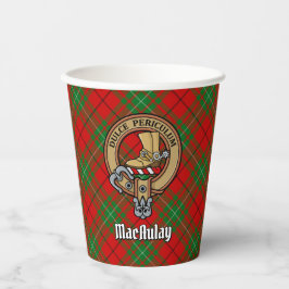 Clan MacAulay Wappen über Tartan Paper Cups Pappbecher