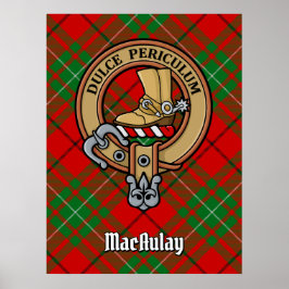 Clan MacAulay Wappen über Tartan Poster