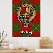 Clan MacAulay Wappen über Tartan Poster (Küche)