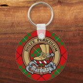 Clan MacAulay Wappen über Tartan Schlüsselanhänger (Vorderseite)
