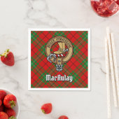 Clan MacAulay Wappen über Tartan Serviette (Beispiel)