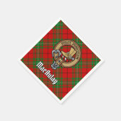 Clan MacAulay Wappen über Tartan Serviette (Ecke)