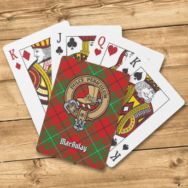 Clan MacAulay Wappen über Tartan Spielkarten