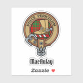 Clan MacAulay Wappen über Tartan Sticker (Blatt)