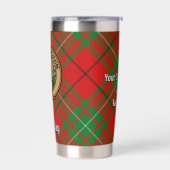 Clan MacAulay Wappen über Tartan Thermobecher (Links)