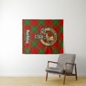 Clan MacAulay Wappen über Tartan Wandteppich (Beispiel (Horizontal))