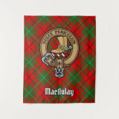 Clan MacAulay Wappen über Tartan Wandteppich (Vorderseite)