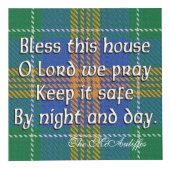 Clan MacAuliffe McAuliffe Tartan House Blessing Würfel (Vorderseite)